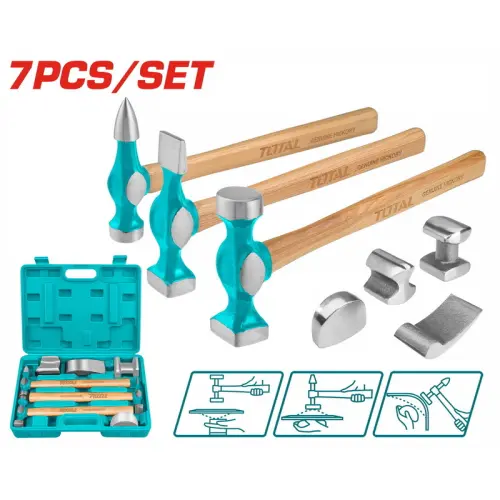 طقم مطارق إصلاح هياكل السيارات توتال 7 قطع